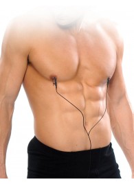 Черные электрические зажимы для сосков Shock Therapy Nipple Clamps - Pipedream - купить с доставкой в Тюмени