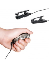 Черные электрические зажимы для сосков Shock Therapy Nipple Clamps - Pipedream - купить с доставкой в Тюмени