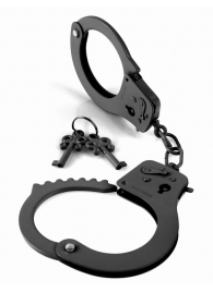 Черные металлические наручники - Pipedream - купить с доставкой в Тюмени