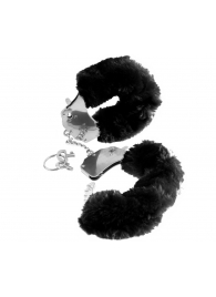 Металлические наручники Furry Love Cuffs с черным мехом - Pipedream - купить с доставкой в Тюмени