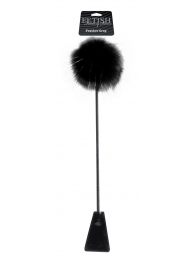 Черный стек Feather Crop с пуховкой на конце - 53,3 см. - Pipedream - купить с доставкой в Тюмени