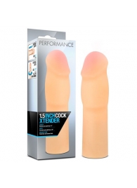 Телесная насадка-удлинитель на пенис PERFORMANCE 1.5INCH COCK XTENDER - 16 см. - Blush Novelties - в Тюмени купить с доставкой