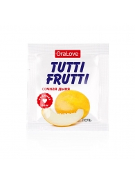 Пробник гель-смазки Tutti-frutti со вкусом сочной дыни - 4 гр. - Биоритм - купить с доставкой в Тюмени