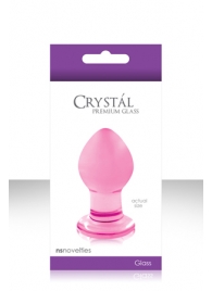 Малая розовая стеклянная анальная пробка Crystal Small - 6,2 см. - NS Novelties
