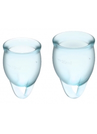 Набор голубых менструальных чаш Feel confident Menstrual Cup - Satisfyer - купить с доставкой в Тюмени