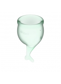 Набор зеленых менструальных чаш Feel secure Menstrual Cup - Satisfyer - купить с доставкой в Тюмени