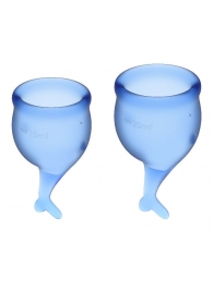 Набор синих менструальных чаш Feel secure Menstrual Cup - Satisfyer - купить с доставкой в Тюмени