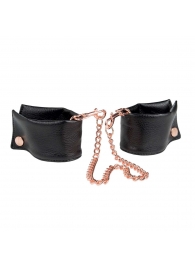 Черные мягкие наручники Entice French Cuffs с цепью - California Exotic Novelties - купить с доставкой в Тюмени