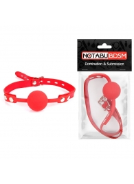Красный силиконовый кляп-шарик на регулируемом ремешке - Notabu - купить с доставкой в Тюмени