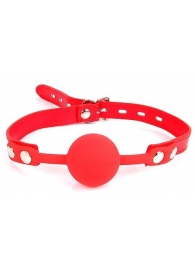 Красный силиконовый кляп-шарик на регулируемом ремешке - Notabu - купить с доставкой в Тюмени