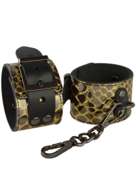 Золотистые наручники  Рептилия - Sitabella - купить с доставкой в Тюмени