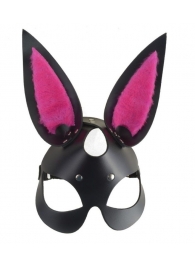 Черная маска  Зайка  с розовыми меховыми вставками - Sitabella - купить с доставкой в Тюмени