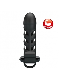 Черная насадка на пенис с вибропулей Penis Sleeve II - 18,8 см. - Baile - в Тюмени купить с доставкой