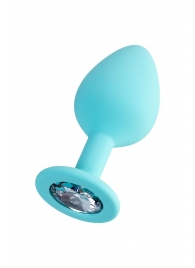 Мятная анальная втулка Brilliant с прозрачным кристаллом - 8 см. - ToyFa - купить с доставкой в Тюмени