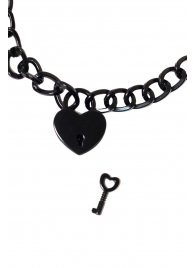 Черный ошейник Embrace с ключиком - Lola Games - купить с доставкой в Тюмени