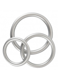 Набор из 3 эрекционных колец под металл Metallic Silicone Cock Ring Set - Orion - в Тюмени купить с доставкой