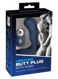 Синий вибростимулятор простаты Vibrating Butt Plug - 11,7 см. - Orion - в Тюмени купить с доставкой