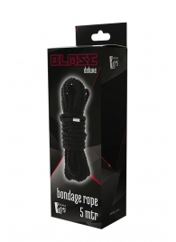 Черная веревка для шибари DELUXE BONDAGE ROPE - 5 м. - Dream Toys - купить с доставкой в Тюмени