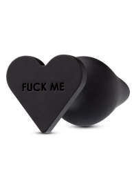 Черная анальная пробка с основанием-сердечком Fuck Me Butt Plug - 7,5 см. - Blush Novelties
