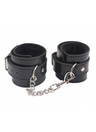 Черные оковы на ноги Obey Me Leather Ankle Cuffs - Chisa - купить с доставкой в Тюмени
