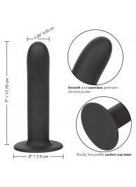 Черный силиконовый анальный стимулятор 7” Smooth Probe - 17,75 см. - California Exotic Novelties - купить с доставкой в Тюмени