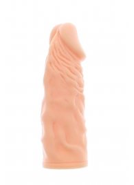 Телесная реалистичная насадка на пенис SUPER STRETCH EXTENDER 5.5INCH - 14 см. - Dream Toys - в Тюмени купить с доставкой
