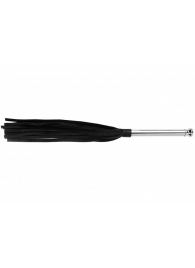 Черная многохвостая плеть с металлической ручкой - 45 см. - Джага-Джага - купить с доставкой в Тюмени
