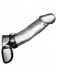 Черное эрекционное лассо на пенис и мошонку на заклепках - Джага-Джага - в Тюмени купить с доставкой