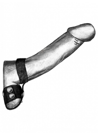 Черная утяжка на пенис и мошонку с кольцом - Джага-Джага - купить с доставкой в Тюмени