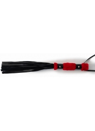 Многохвостовый черный флогер с красной ручкой - 44 см. - Джага-Джага - купить с доставкой в Тюмени
