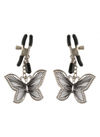 Зажимы на соски с бабочками Butterfly Nipple Clamps - Pipedream - купить с доставкой в Тюмени