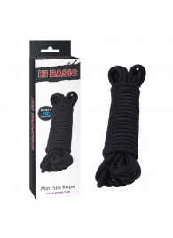 Хлопковая черная верёвка для любовных игр Mini Silk Rope - 10 м. - Chisa - купить с доставкой в Тюмени