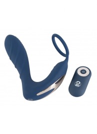 Синий вибростимулятор простаты с кольцом - 14,5 см. - Orion - в Тюмени купить с доставкой