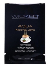 Лубрикант со вкусом кофе мокко WICKED AQUA Mocha Java - 3 мл. - Wicked - купить с доставкой в Тюмени
