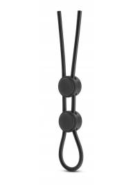 Черное двойное эрекционное лассо Silicone Double Loop Cock Ring - Blush Novelties - в Тюмени купить с доставкой