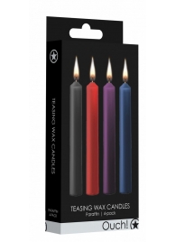 Набор из 4 разноцветных восковых свечей Teasing Wax Candle - Shots Media BV - купить с доставкой в Тюмени