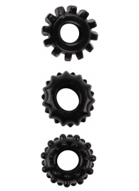 Набор из 3 черных эрекционных колец SET OF 3 COCKRINGS - Dream Toys - в Тюмени купить с доставкой