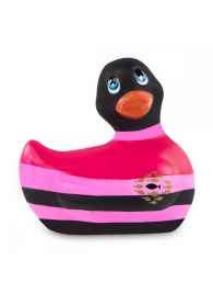 Вибратор-уточка I Rub My Duckie 2.0 Colors с черно-розовыми полосками - Big Teaze Toys - купить с доставкой в Тюмени