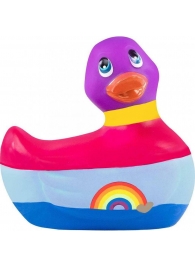 Вибратор-уточка I Rub My Duckie 2.0 Colors с разноцветными полосками - Big Teaze Toys - купить с доставкой в Тюмени