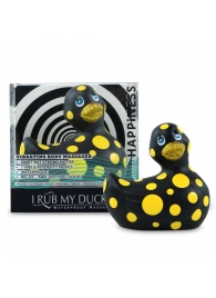 Черный вибратор-уточка I Rub My Duckie 2.0 Happiness в жёлтый горох - Big Teaze Toys - купить с доставкой в Тюмени