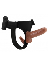 Страпон с вагинальной пробкой и вибрацией Ultra Passionate Harness - 16 см. - Baile - купить с доставкой в Тюмени