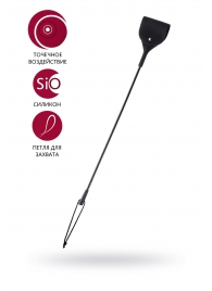 Черный гладкий стек с тонкой ручкой - 48 см. - ToyFa - купить с доставкой в Тюмени