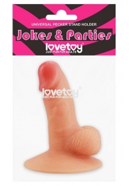 Телесный пенис-сувенир Universal Pecker Stand Holder - Lovetoy - купить с доставкой в Тюмени