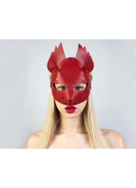 Красная кожаная маска  Белочка - Sitabella - купить с доставкой в Тюмени