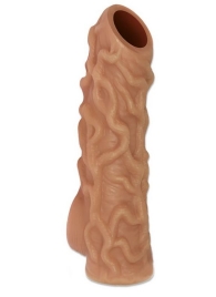 Телесная насадка с венками и открытой головкой Nude Sleeve M - 12 см. - KOKOS - в Тюмени купить с доставкой