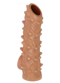 Телесная насадка с шипами и открытой головкой Nude Sleeve L - 14 см. - KOKOS - в Тюмени купить с доставкой