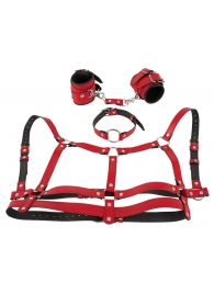Красный комплект БДСМ-аксессуаров Harness Set - Orion - купить с доставкой в Тюмени