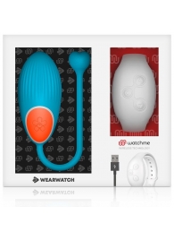 Голубое виброяйцо с белым пультом-часами Wearwatch Egg Wireless Watchme - DreamLove