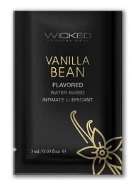 Лубрикант на водной основе с ароматом ванильных бобов Wicked Aqua Vanilla Bean - 3 мл. - Wicked - купить с доставкой в Тюмени