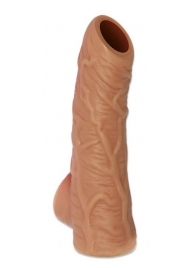 Телесная открытая насадка-реалистик с подхватом мошонки Nude Sleeve S - 10 см. - KOKOS - в Тюмени купить с доставкой
